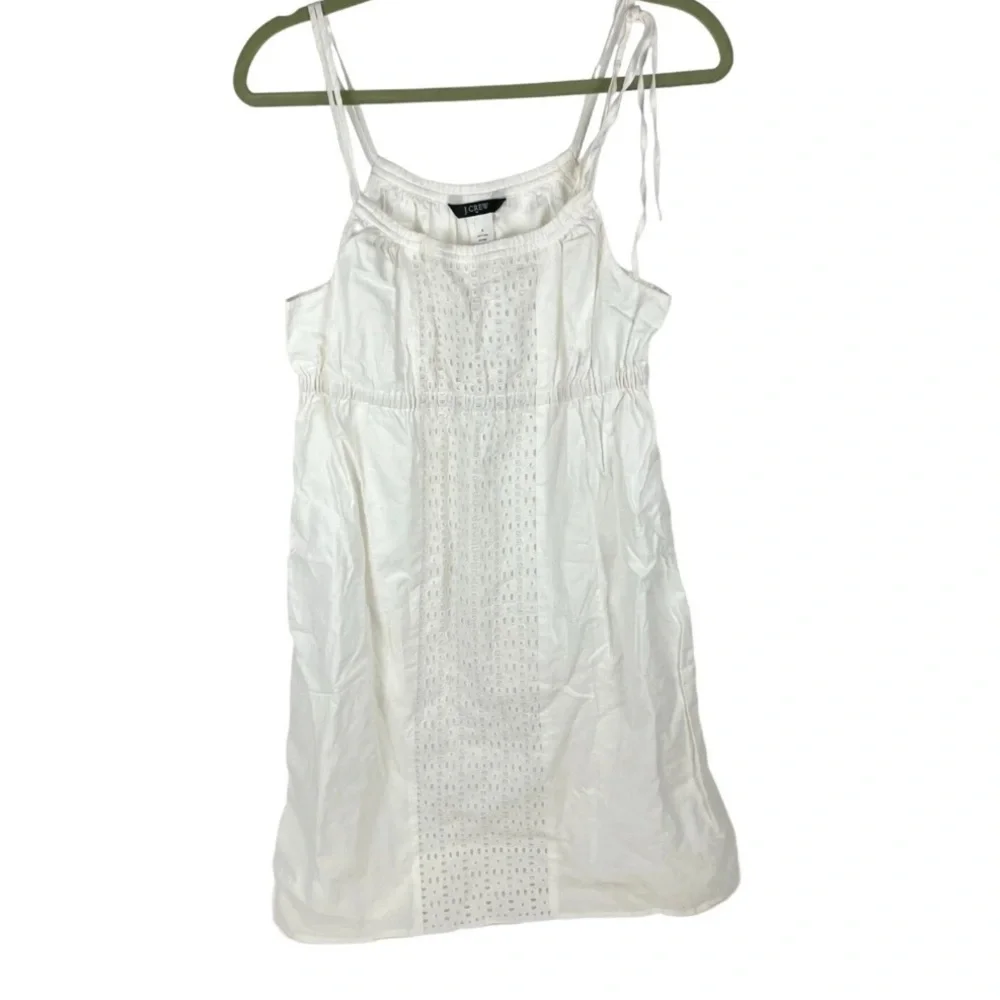J.Crew White Eyelet Spaghetti Strap Summer Dress Sz. M